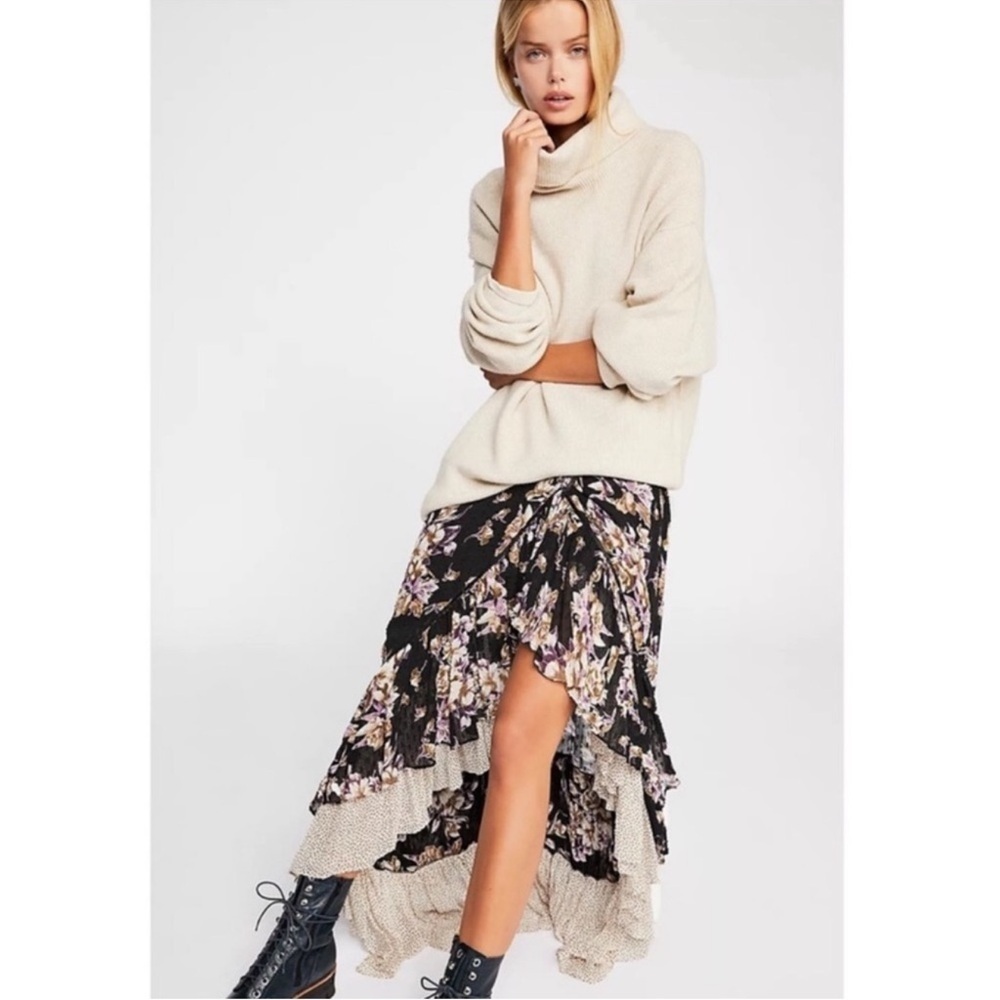 Free People Softly Structured Oatmeal Heather Sweater Turtleneck